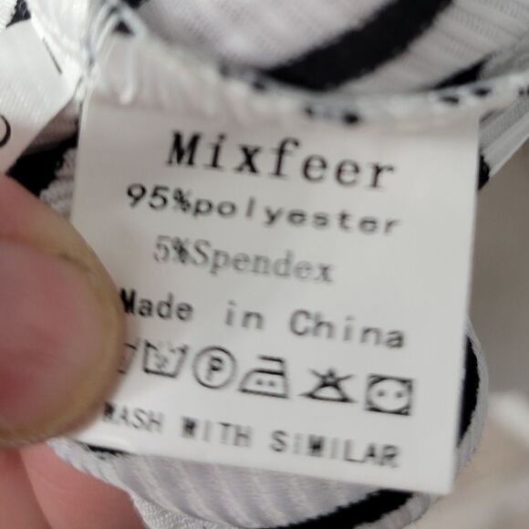 Mixfeer Women's Off Shoulder Casual Top With Long Sleeves Striped Criss Cross - Picture 8 of 9